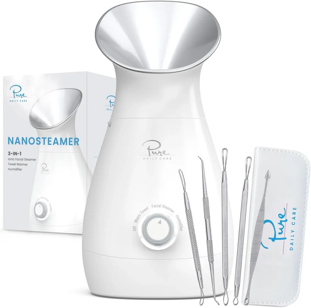 NanoSteamer Large 3-in-1 Nano Ionic Facial Steamer with Precise Temp Control get Rid Of Blackheads