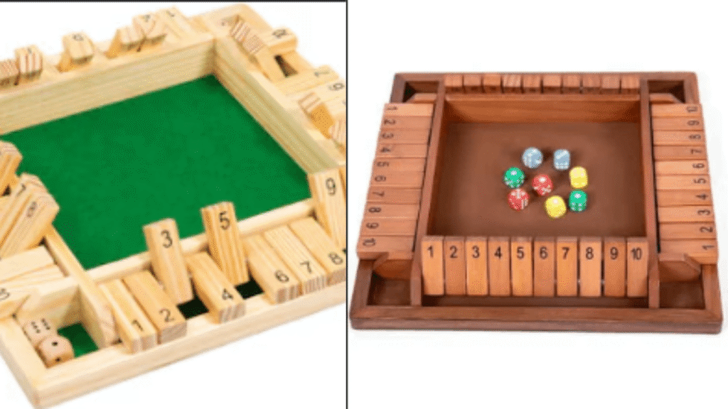 Wooden Number Board Game with colorful number pieces